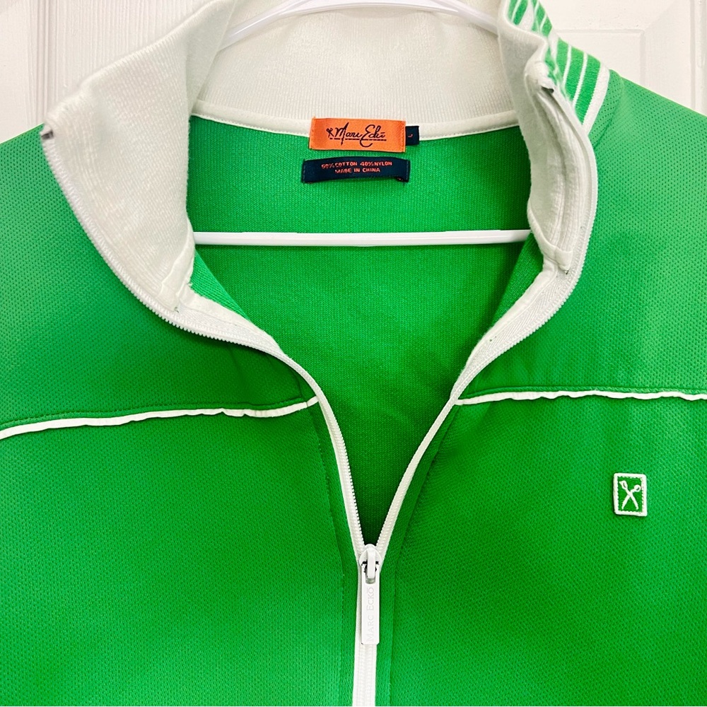 Vintage Marc Ecko Green and White Men's Jacket